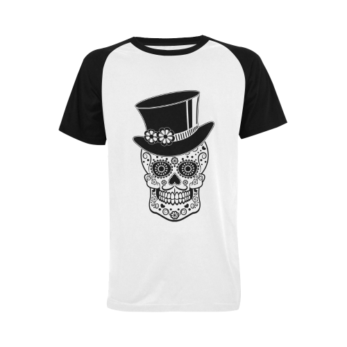 Gentleman Sugar Skull Men's Raglan T-shirt (USA Size) (Model T11)