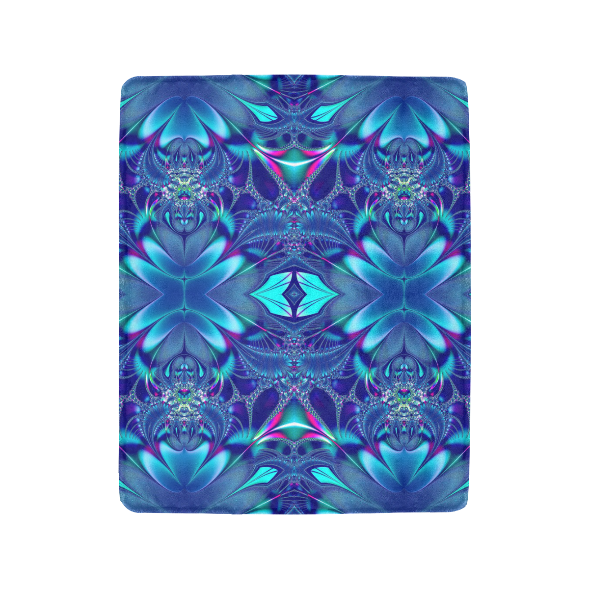 Blue Elegance Fractal Abstract Ultra-Soft Micro Fleece Blanket 40"x50"