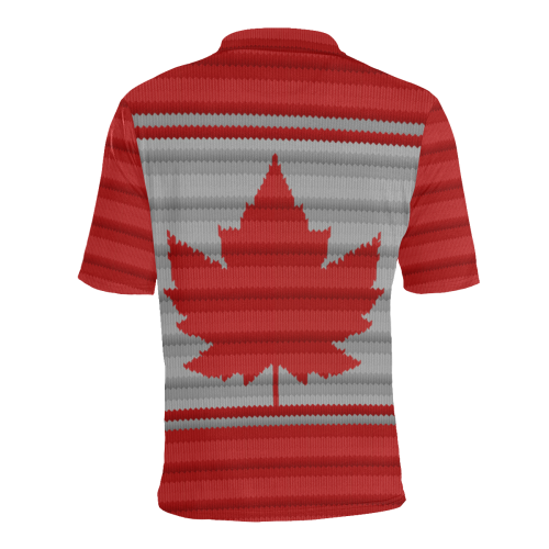 Canada Polo Shirts Woolly Winter Print Men's All Over Print Polo Shirt (Model T55)