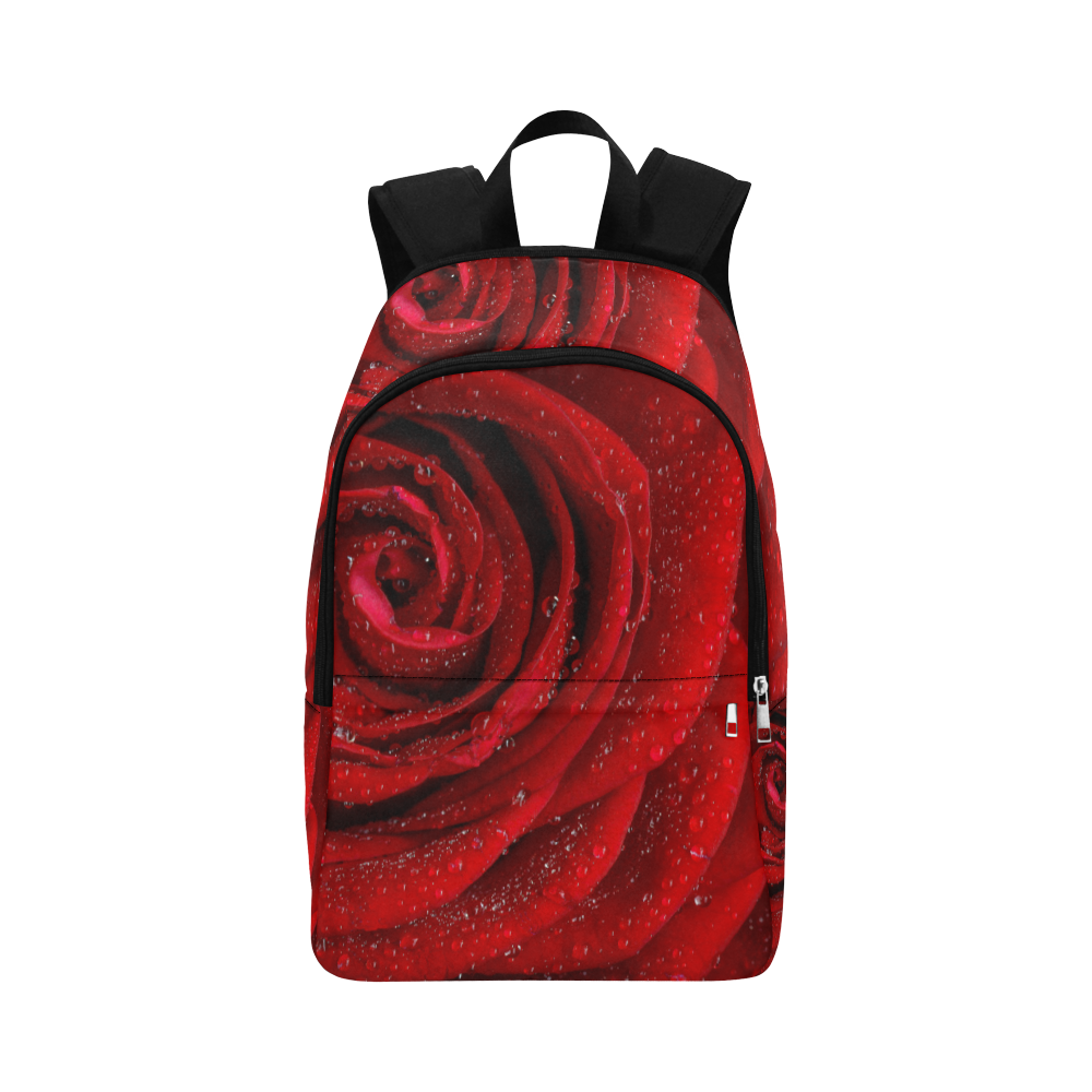 Red rosa Fabric Backpack for Adult (Model 1659)