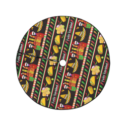 Feliz Navidad Ugly Sweater on Black Christmas Tree Skirt 47" x 47"