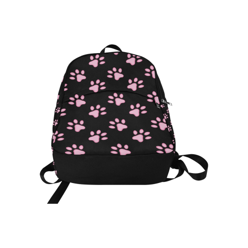 Pink Paw Prints Fabric Backpack for Adult (Model 1659)
