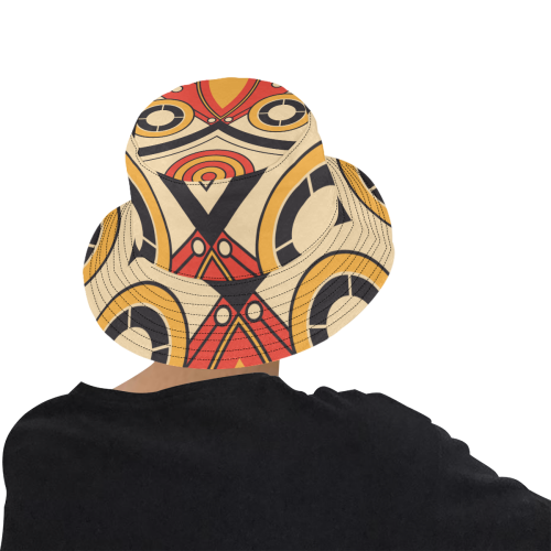 Geo Aztec Bull Tribal All Over Print Bucket Hat for Men