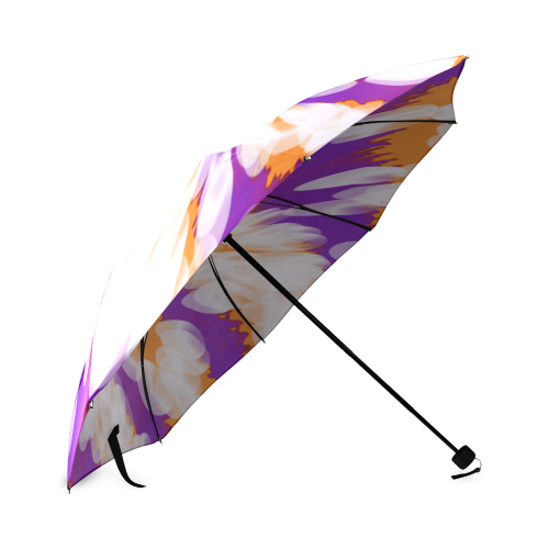 Purple Orange Tie Dye Swirl Abstract Foldable Umbrella (Model U01)