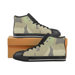 Brown Black Green Camo Men’s Classic High Top Canvas Shoes /Large Size (Model 017)