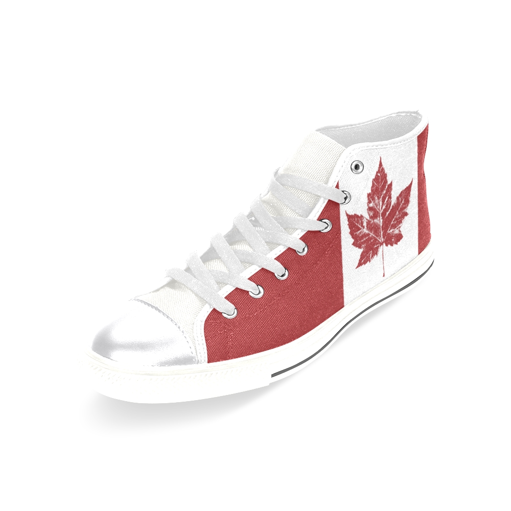 Cool Canada Flag Sneakers Women's Classic High Top Canvas Shoes (Model 017)