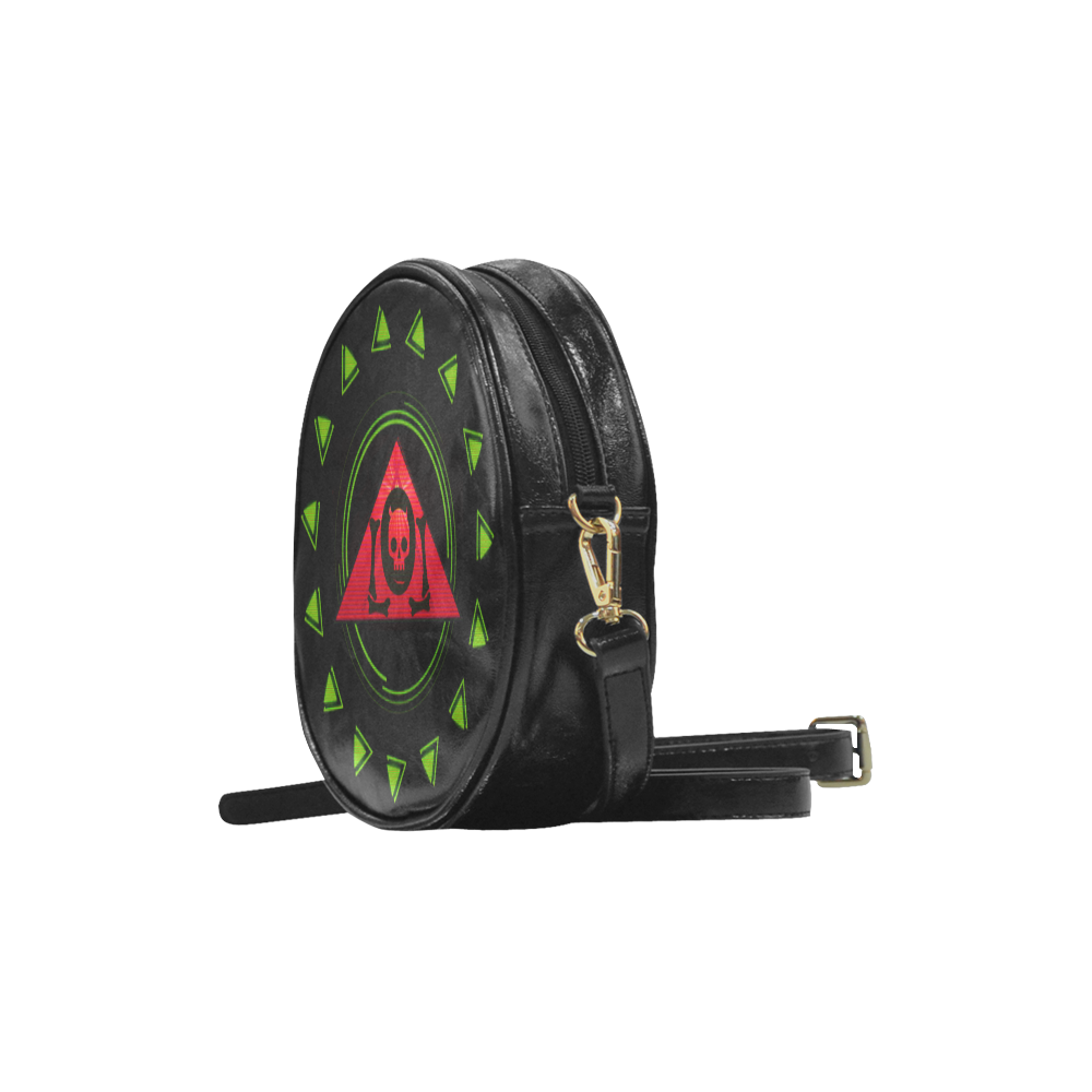 The Lowest of Low Triangle Skull Rose Logo Round Sling Bag (Model 1647)