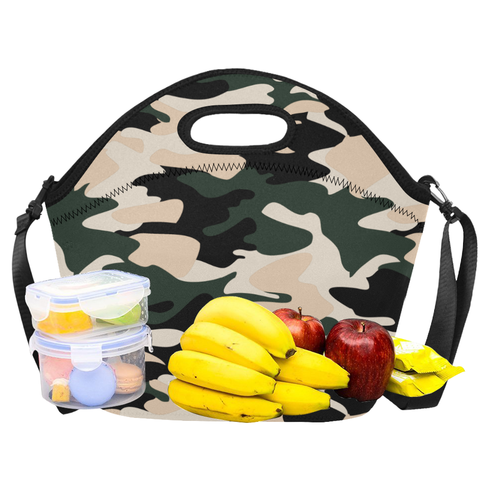 Camouflage Lunch Bag Neoprene Lunch Bag/Large (Model 1669)
