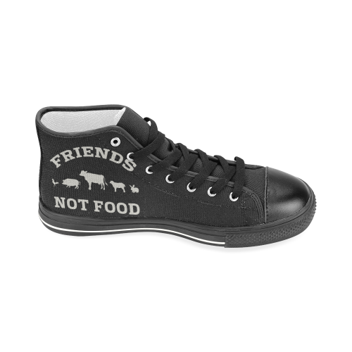 Friends Not Food (Go Vegan) Men’s Classic High Top Canvas Shoes (Model 017)