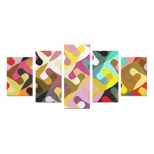 Colorful shapes Canvas Print Sets D (No Frame)