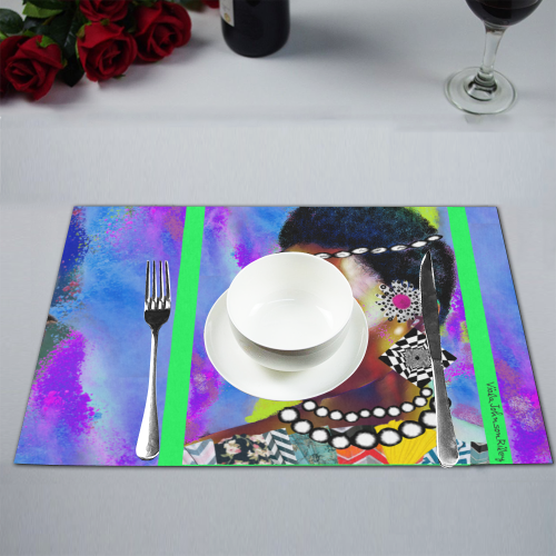 STRONG 1 neon tab mat 4pc Placemat 12’’ x 18’’ (Set of 4)