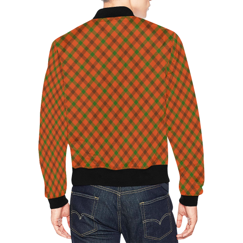 Tami plaid orange, green and brown tartan All Over Print Bomber Jacket for Men/Large Size (Model H19)