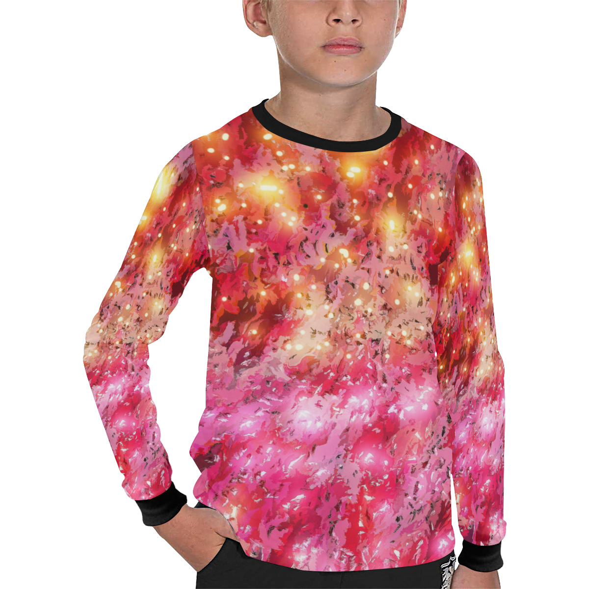 Sparkling Pink Kids' All Over Print Long Sleeve T-shirt (Model T51)