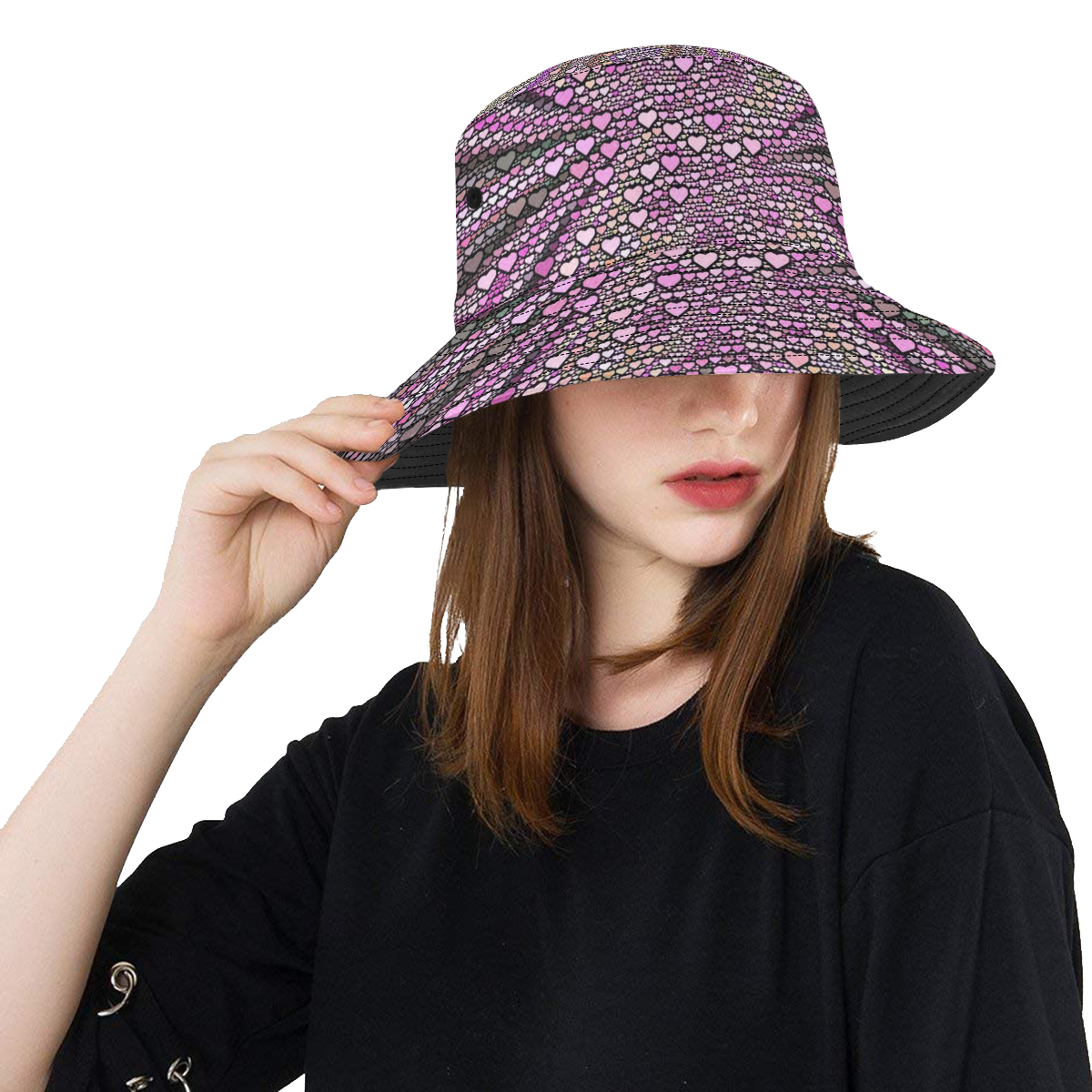 hearts everywhere C by JamColors All Over Print Bucket Hat