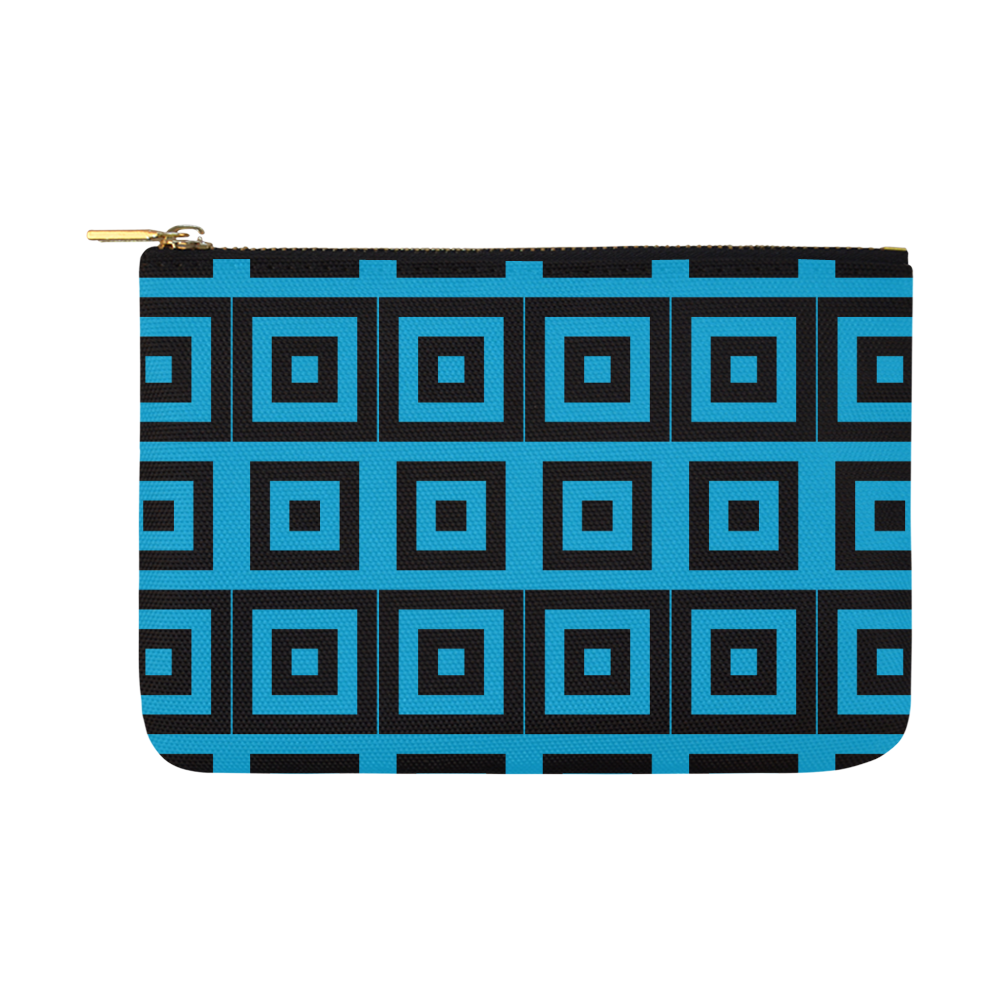 Blue-Black Pattern Carry-All Pouch 12.5''x8.5''