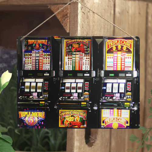 Lucky Slot Machines - Dream Machines Metal Tin Sign 16"x12"