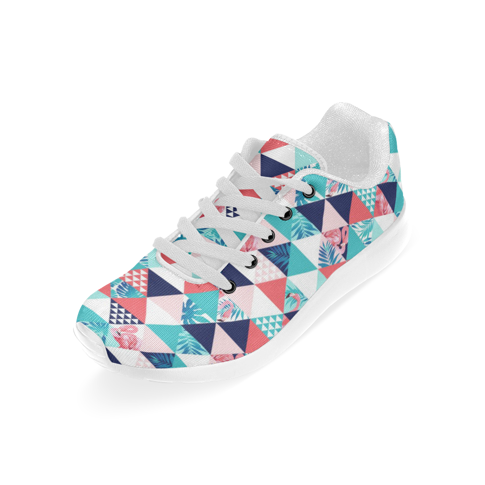 Flamingo Triangle Pattern Kid's Running Shoes (Model 020)