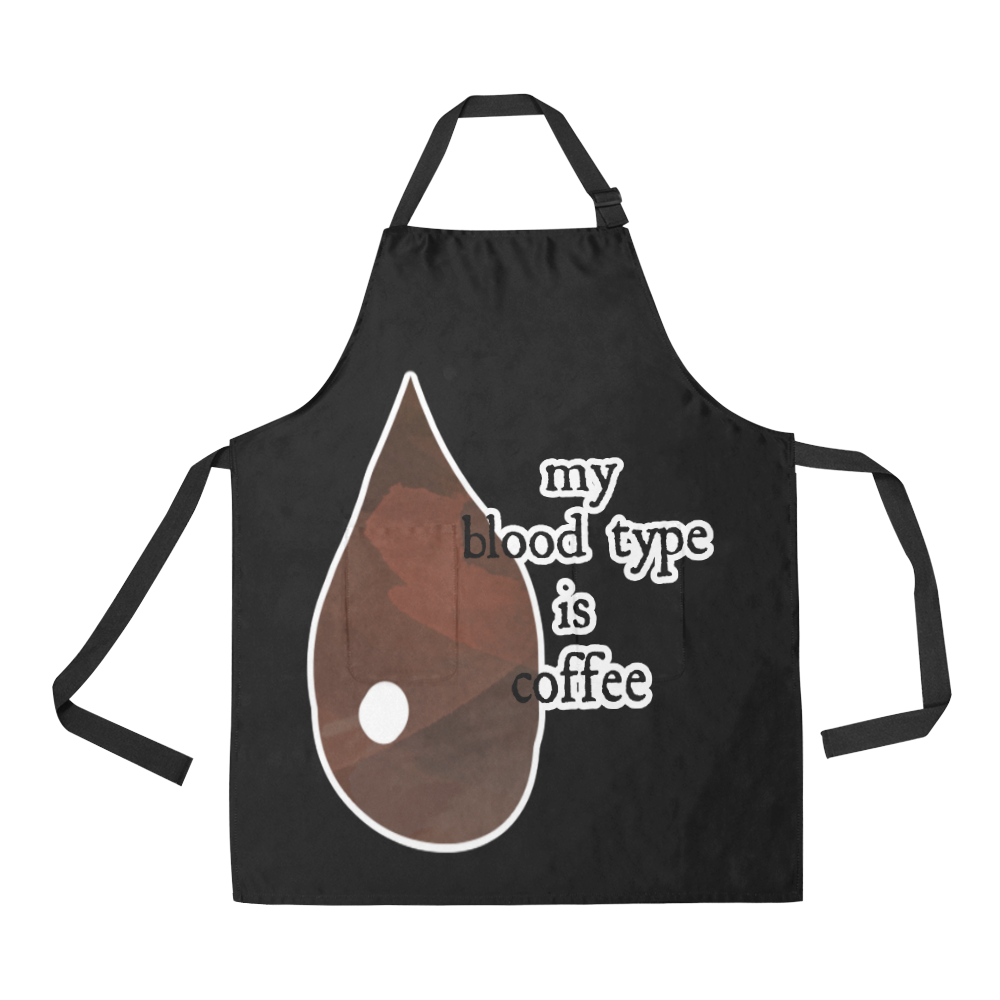 My blood type is coffee! All Over Print Apron