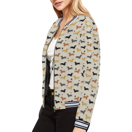Mixed Weenies All Over Print Bomber Jacket for Women (Model H21)