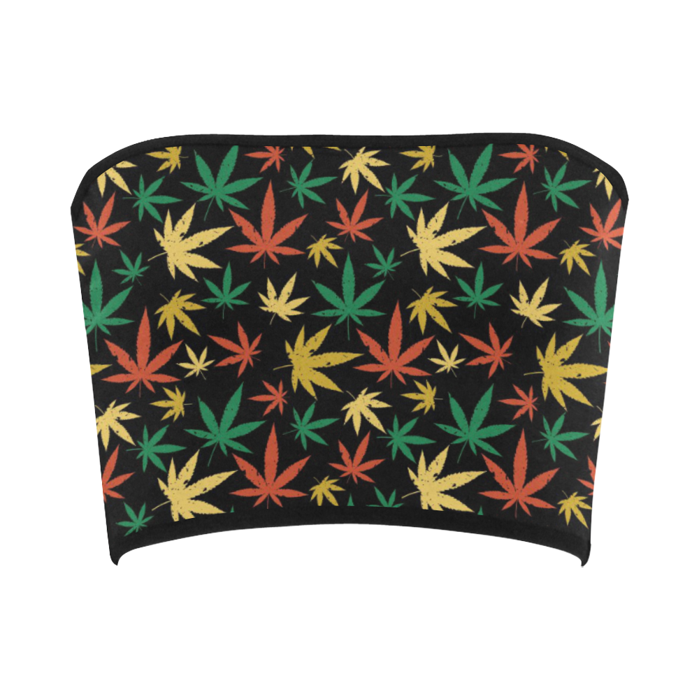 Cannabis Pattern Bandeau Top