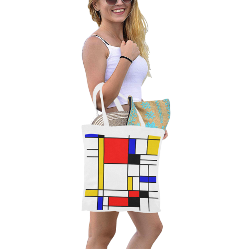 Bauhouse Composition Mondrian Style Canvas Tote Bag/Small (Model 1700)
