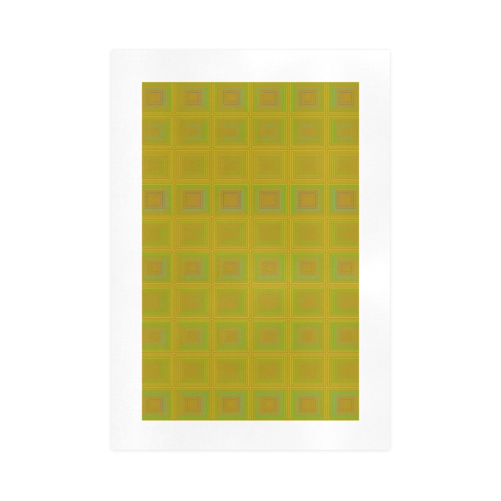 Golden reddish multicolored multiple squares Art Print 16‘’x23‘’