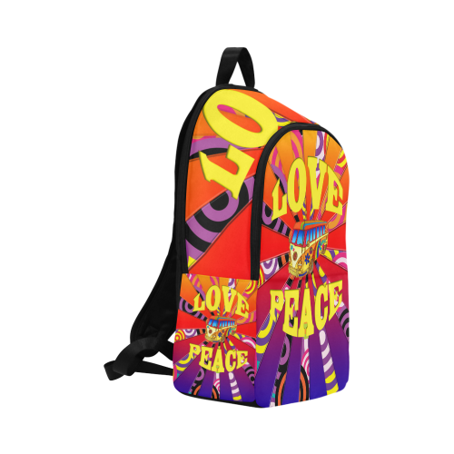 Boho Love and Peace Fabric Backpack for Adult (Model 1659)