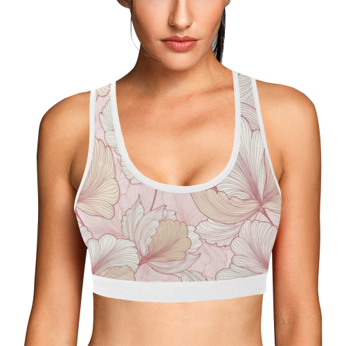 Floral Pink Women's All Over Print Sports Bra (Model T52)