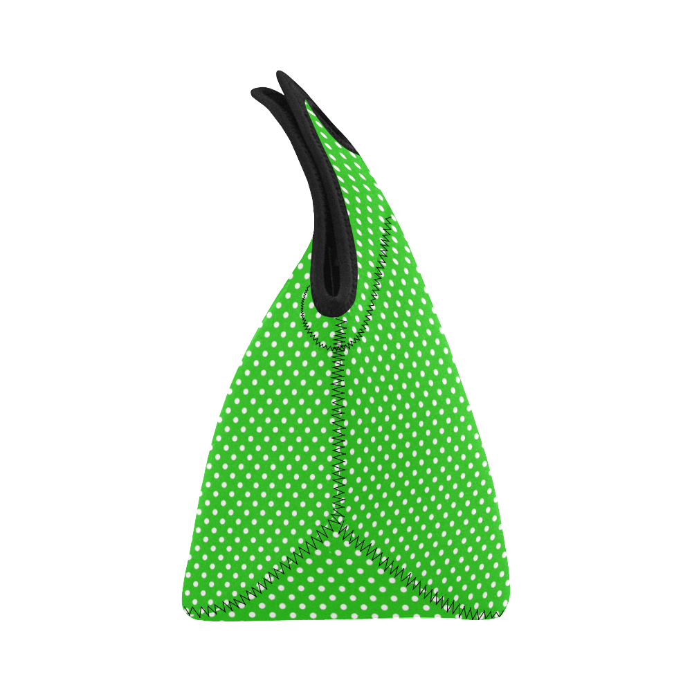 Green polka dots Neoprene Lunch Bag/Small (Model 1669)