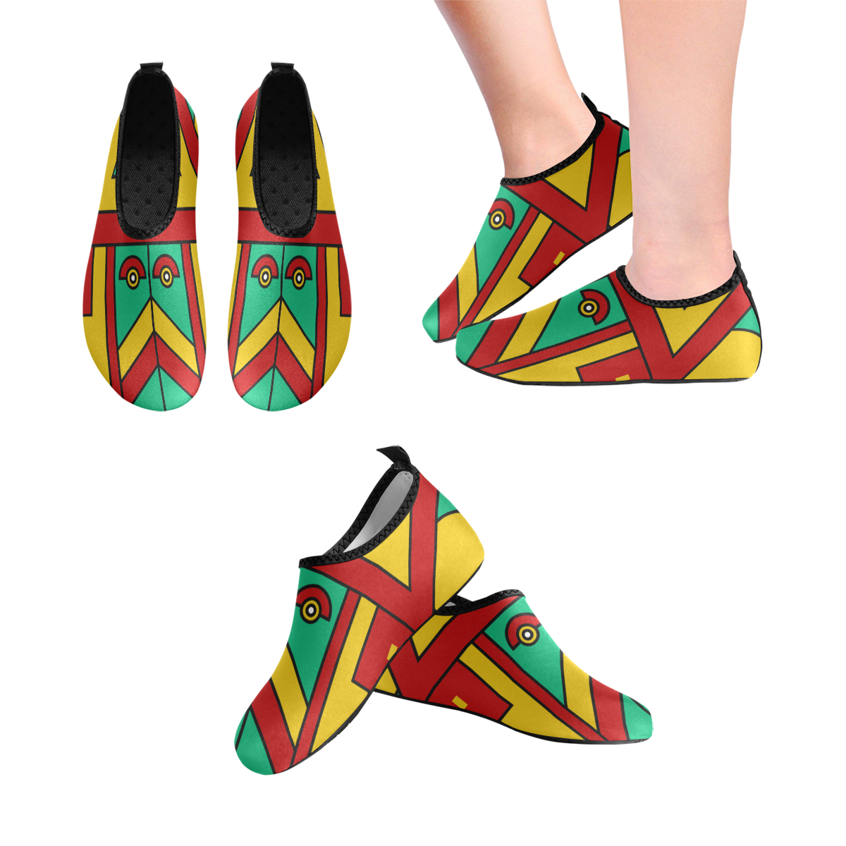 Aztec Spiritual Tribal Kids' Slip-On Water Shoes (Model 056)