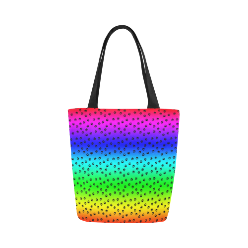 rainbow with black paws Canvas Tote Bag (Model 1657)