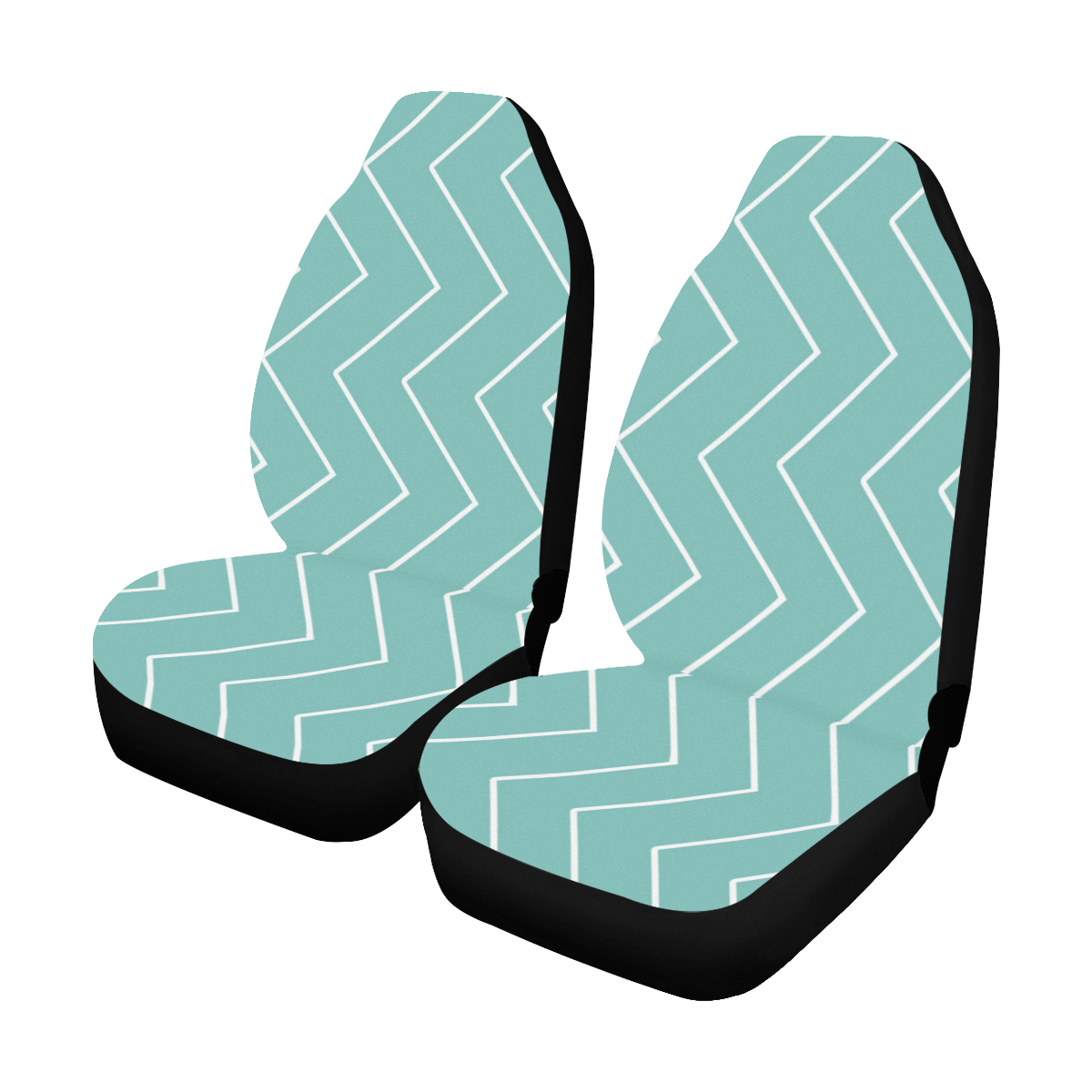 Abstract geometric pattern - blue and white. Car Seat Covers (Set of 2)