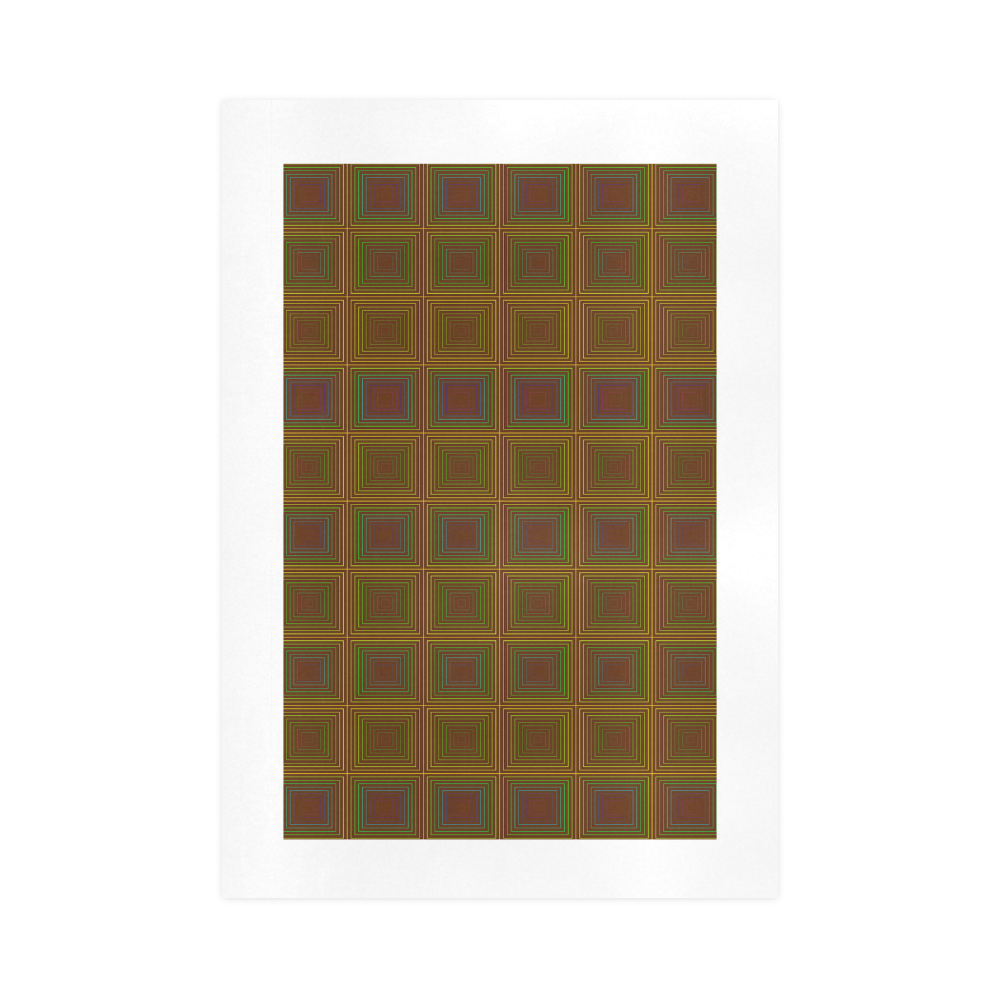 Golden brown multicolored multiple squares Art Print 16‘’x23‘’