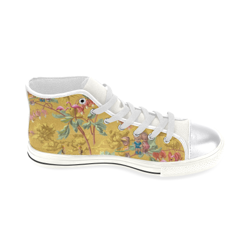 Hooping in the Spring Garden Women's Classic High Top Canvas Shoes (Model 017)