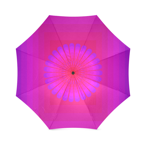 Pink flower on pink purple multiple squares Foldable Umbrella (Model U01)