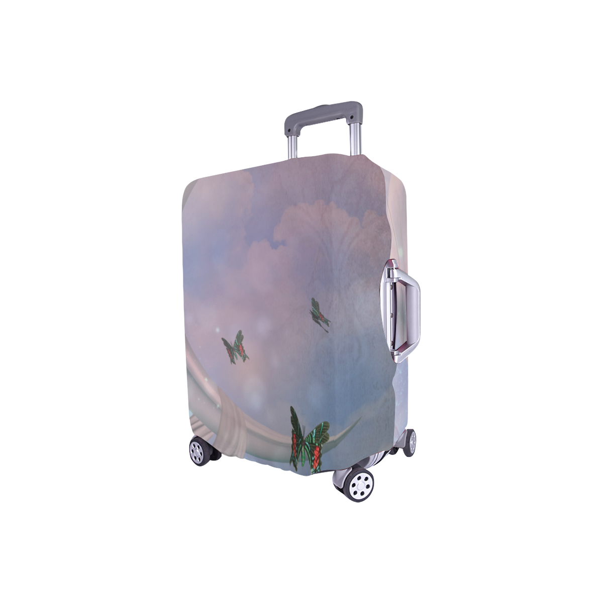 The moon with butterflies Luggage Cover/Small 18"-21"