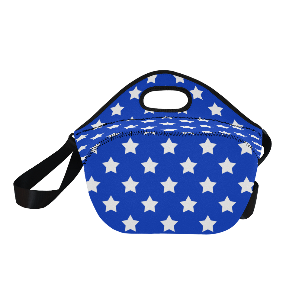 Stars On Blue Neoprene Lunch Bag/Large (Model 1669)