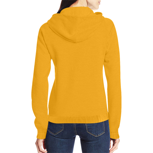 color orange All Over Print Full Zip Hoodie for Women (Model H14)