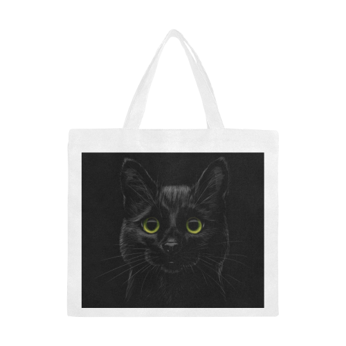 Black Cat Canvas Tote Bag/Large (Model 1702)