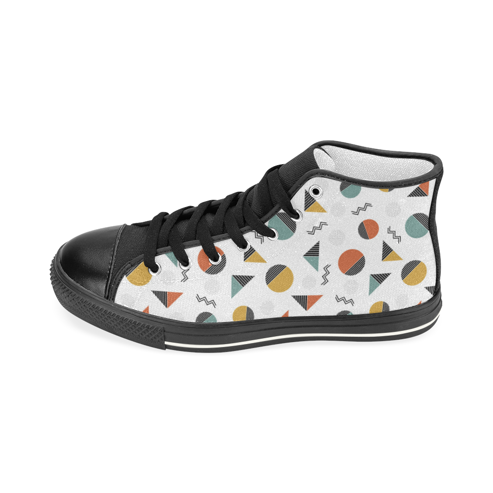 Geo Cutting Shapes Men’s Classic High Top Canvas Shoes (Model 017)