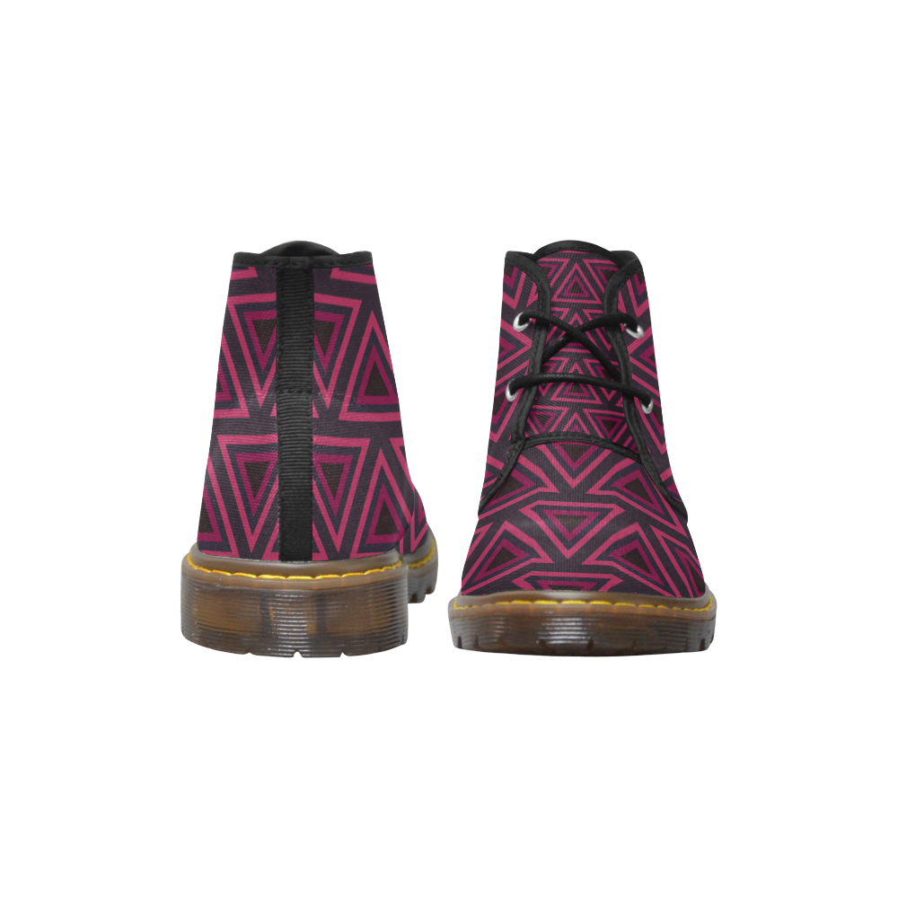 Tribal Ethnic Triangles Men's Canvas Chukka Boots (Model 2402-1)