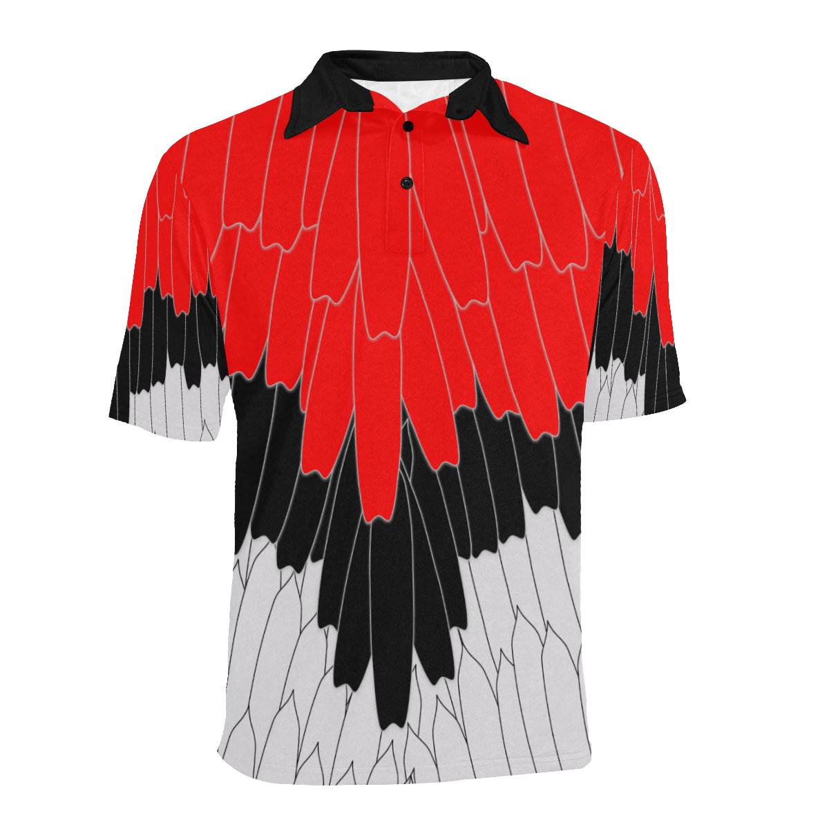 feathers Men's All Over Print Polo Shirt (Model T55)