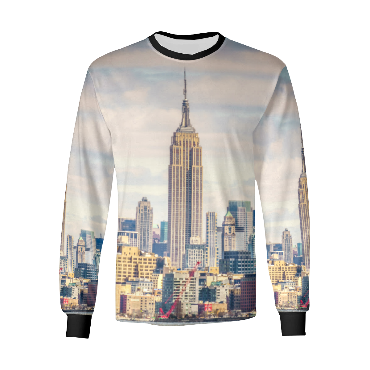 New York Buildings Men's All Over Print Long Sleeve T-shirt (Model T51)