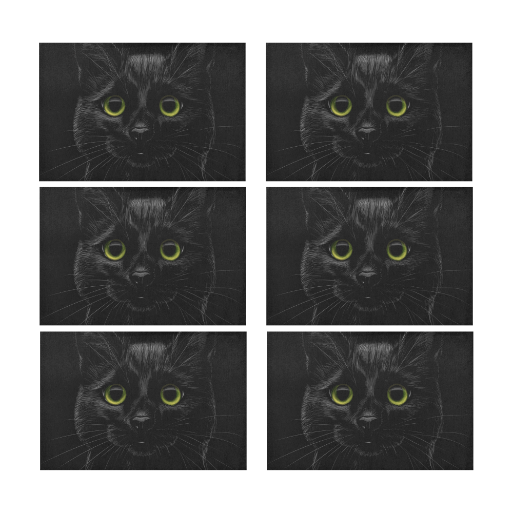 Black Cat Placemat 12’’ x 18’’ (Six Pieces)