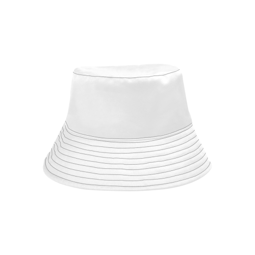 Wonderful Winter White Solid Colored All Over Print Bucket Hat