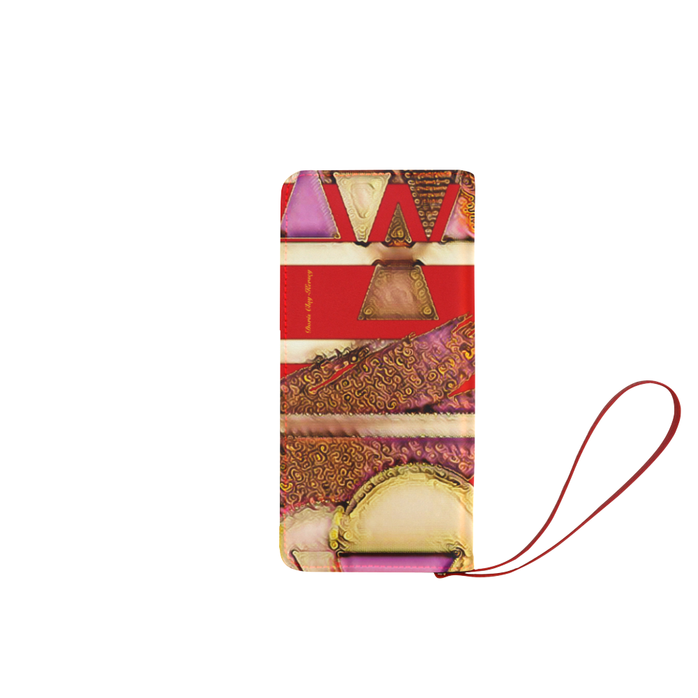 Colorful Geometric Shapes on Red Design By Me Doris Clay-Kersey Women's Clutch Wallet (Model 1637)