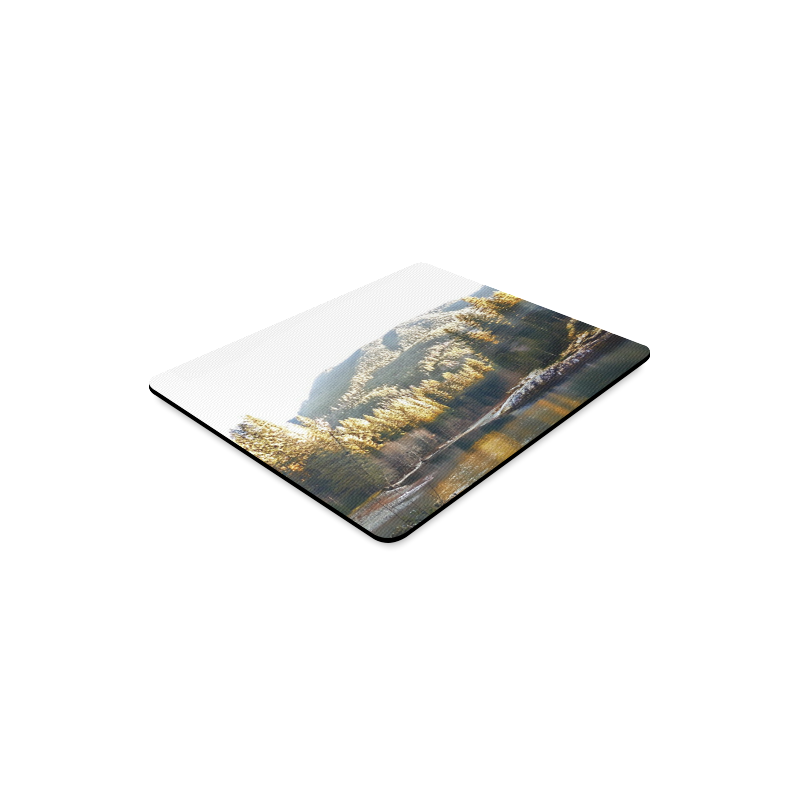 mountain river and frost Rectangle Mousepad
