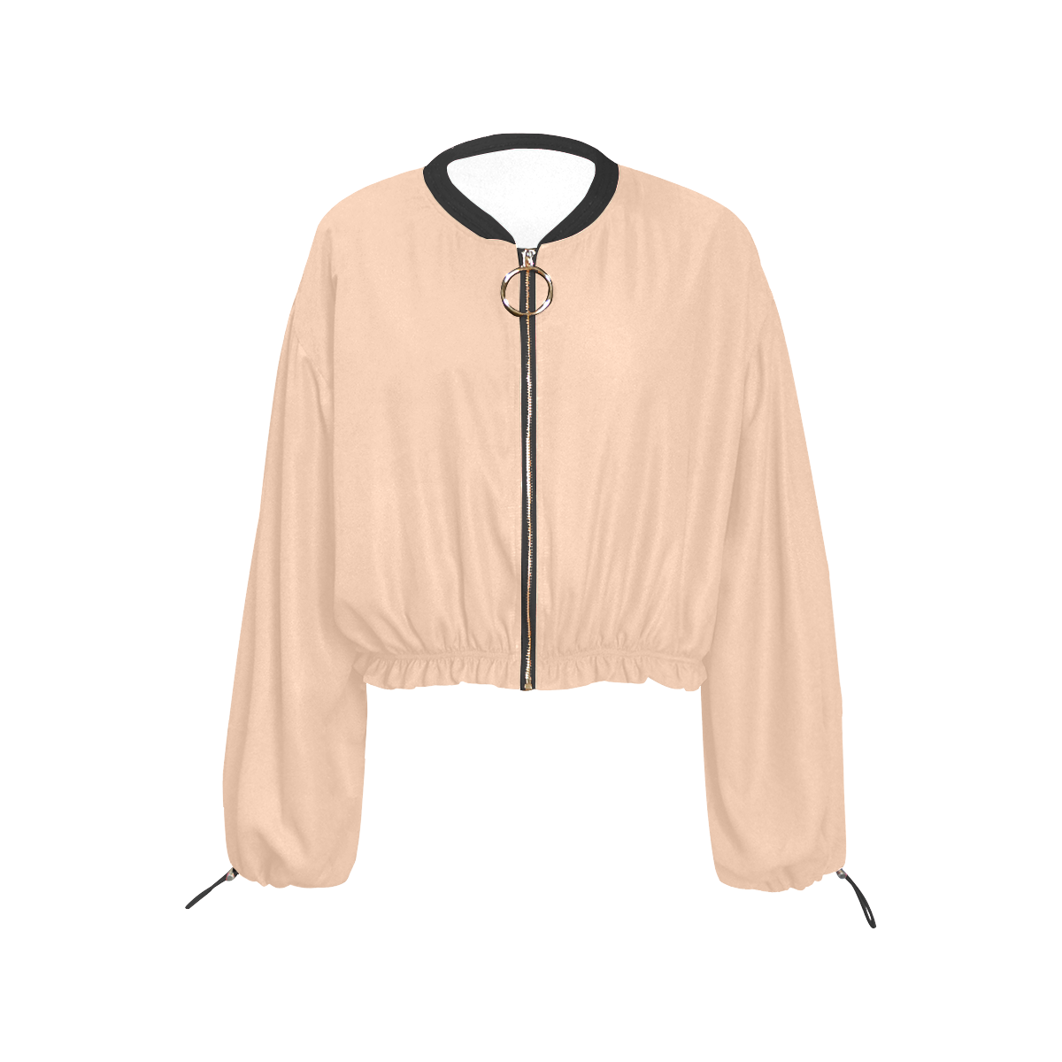 color apricot Cropped Chiffon Jacket for Women (Model H30)