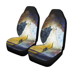 Awesome black and white wolf Car Seat Covers (Set of 2)