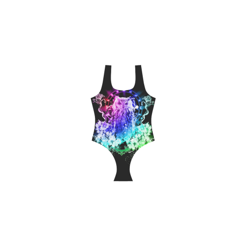 Colorful owl Vest One Piece Swimsuit (Model S04)